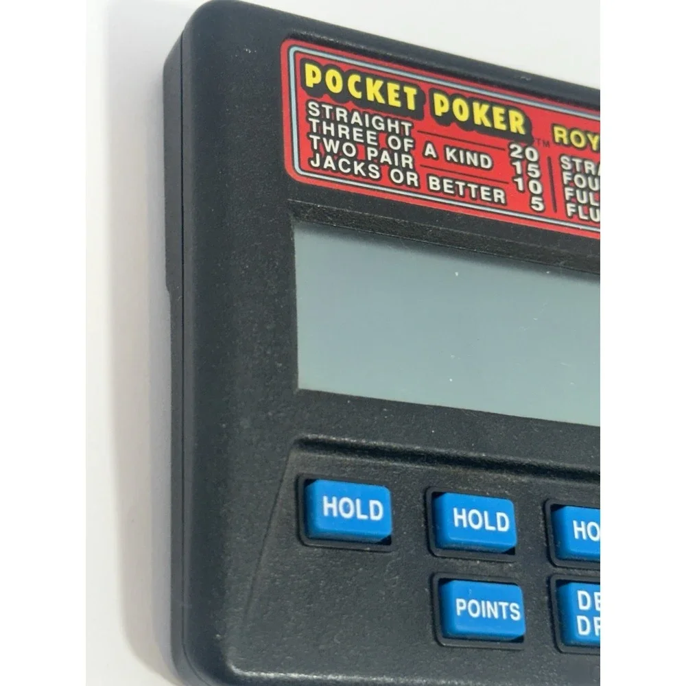 Radica Pocket Poker Royal Flush 3000 Model 1310 Electronic Handheld Game Tested